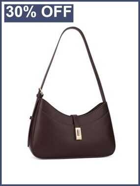 Crescent PU Leather Shoulder Bag Multi Pocket Hobo Purse